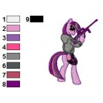 Armed Twilight Sparkle My Little Pony Embroidery Design